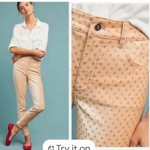 Pilcro and The Letterpress Velvet Polka Dot Skinny Pants